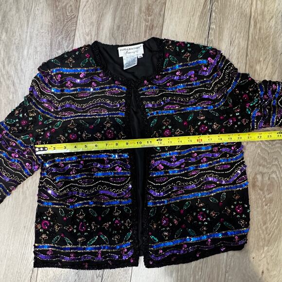 PAPELL BOUTIQUE Women's Silk Beaded Sequin Evening Jacket Size 12 - Picture 6 of 8